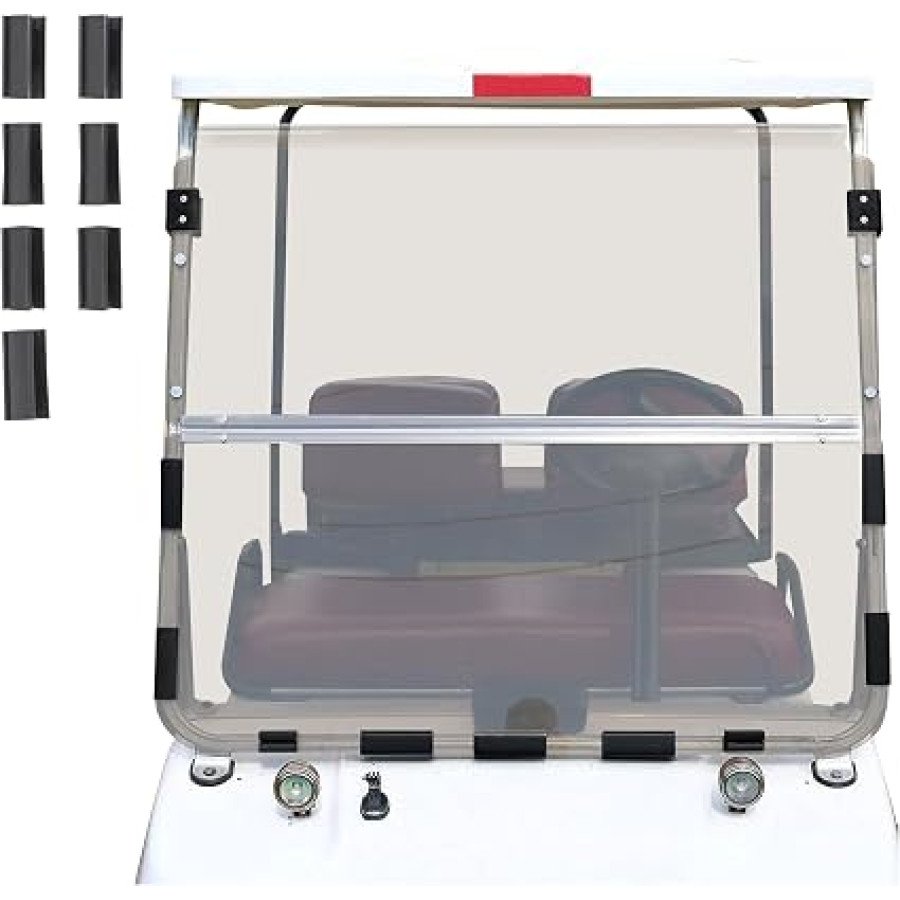 ECOTRIC Folding Tinted Windshield for 1982–2000.5 Club Car DS Golf Carts — image 1