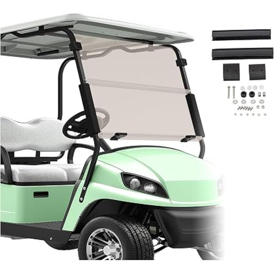 ECOTRIC Folding Tinted Windshield for 1994–2014 EZGO TXT/Medalist Golf Carts — image 1