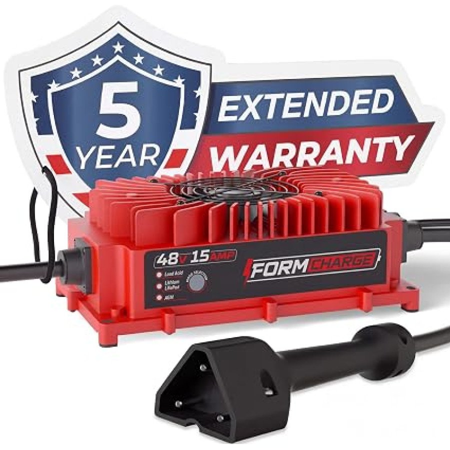 FORM 48V 15A Golf Cart Battery Charger for EZGO RXV and TXT, Lead-Acid Batteries — image 1