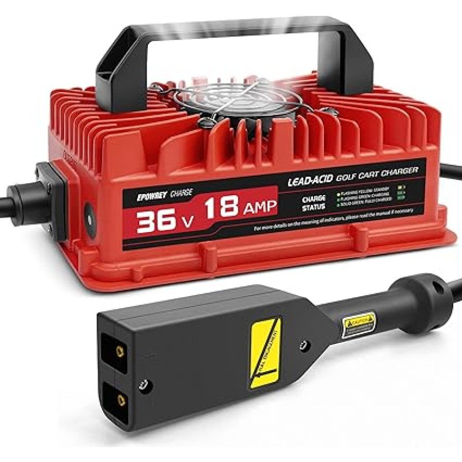 EPOWREY 18 Amp 36V Golf Cart Charger for EZGO TXT, D-Style Plug — image 1