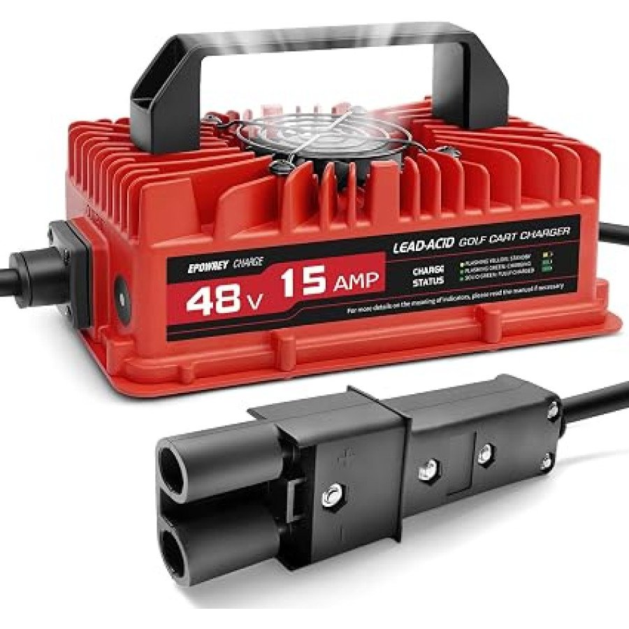 EPOWREY 15A 48V Golf Cart Battery Charger for Yamaha G19-G22 — image 1