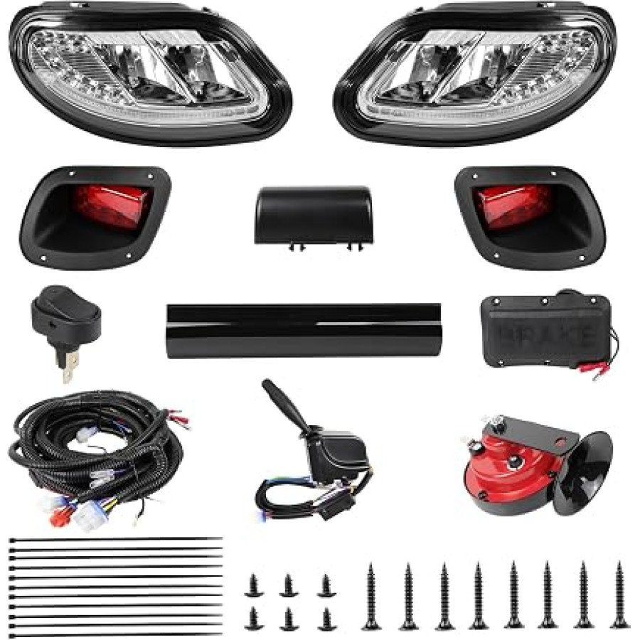 KAKSEY 12V LED Golf Cart Headlight and Tail Light Kit for 2014-Up EZGO Freedom, TXT T48 and Valor — image 1