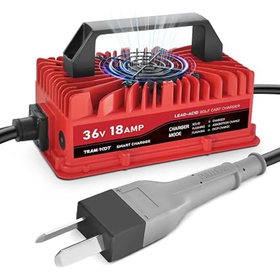 TRAMROOT 36V 18A Golf Cart Battery Charger with Crowfoot Plug — image 1