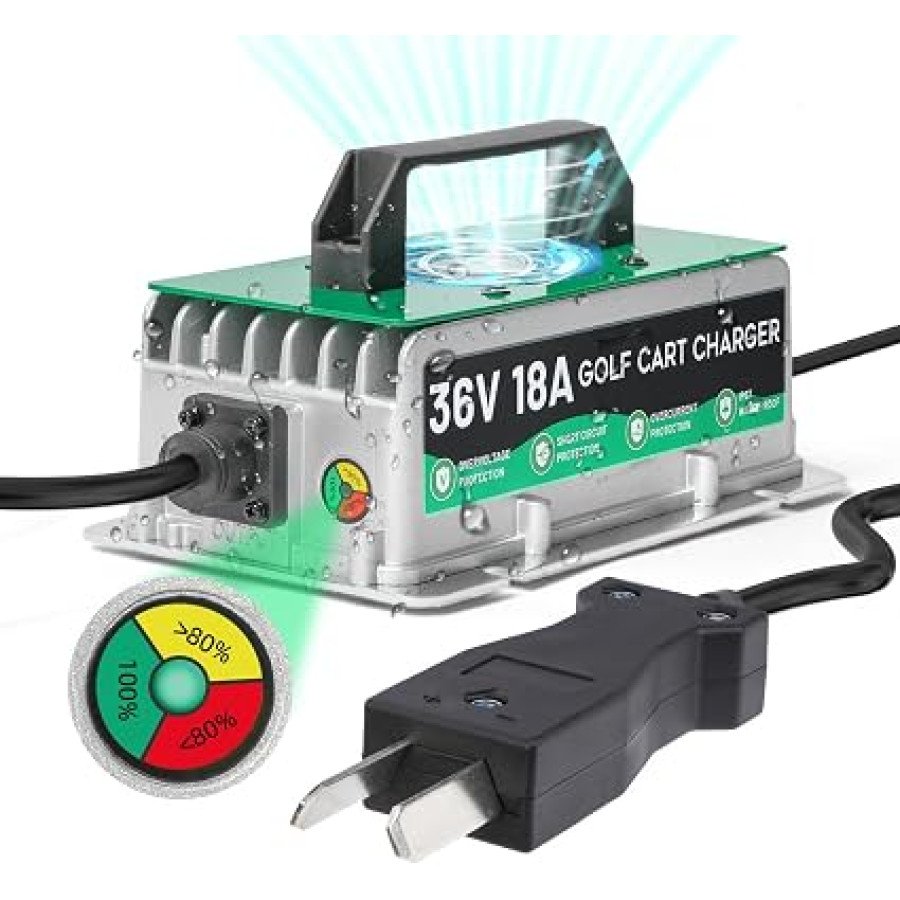 DUOYI 36V 18A Golf Cart Battery Charger with Crowfoot Plug — image 1