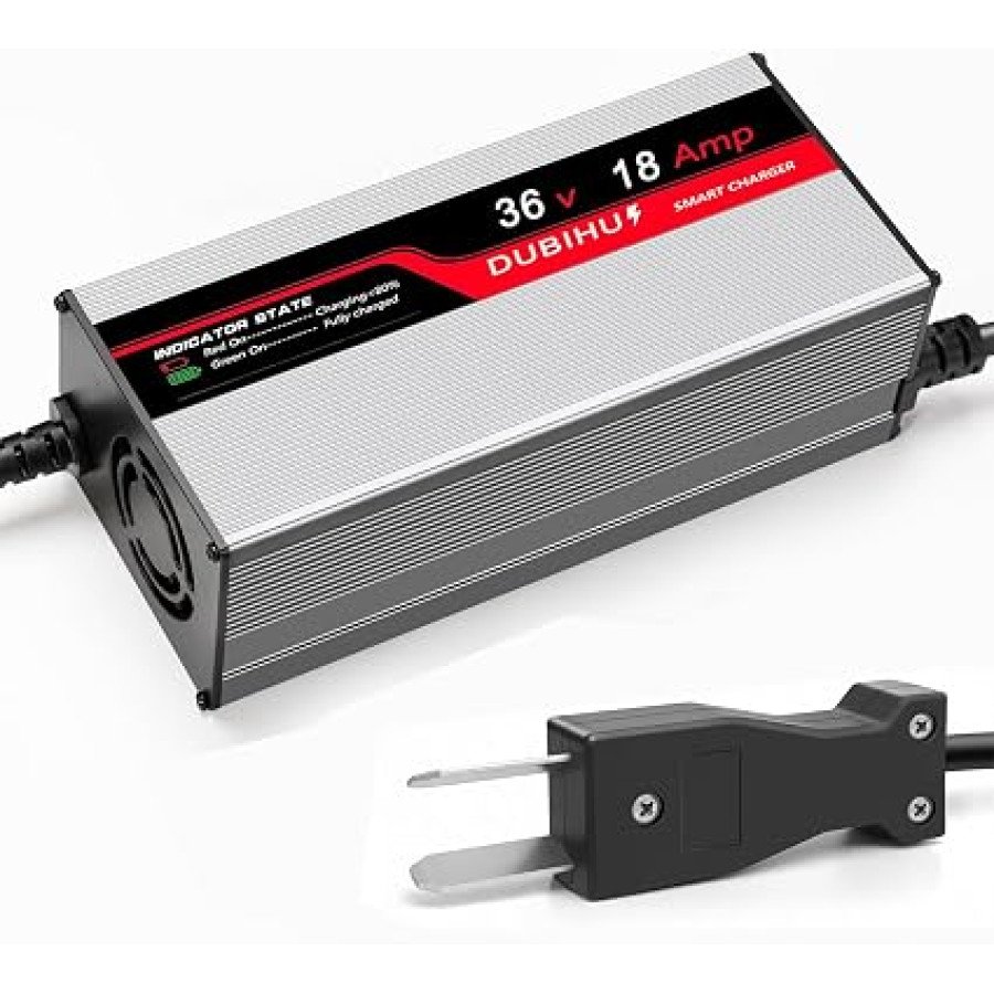 DUBIHU 36V 18A Golf Cart Battery Charger for Lead-Acid Batteries, Crowfoot Plug, 16ft Cable — image 1