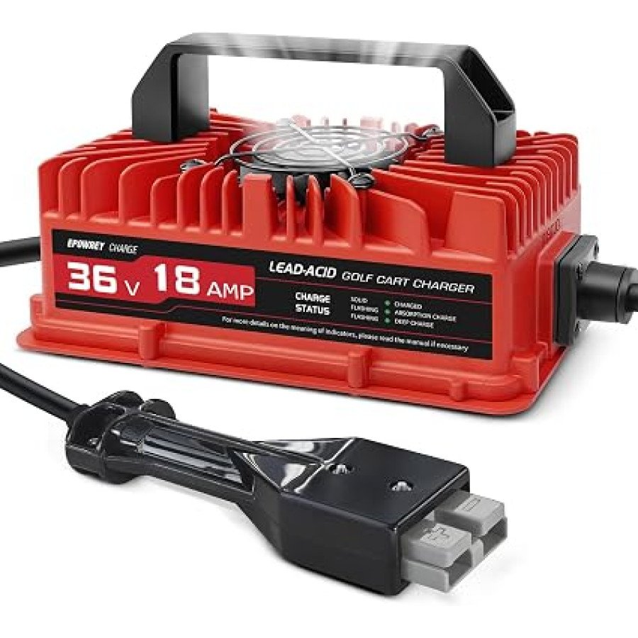 EPOWREY 18A 36V Golf Cart Charger with Anderson SB-50 Plug for EZGO Marathon — image 1
