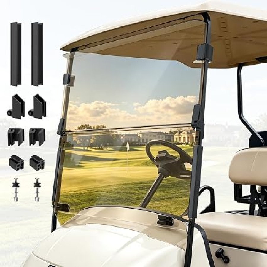 FIXHAWK Folding PC Windshield for EZGO TXT, DCS and PDS Golf Carts, 1995–2013 — image 1