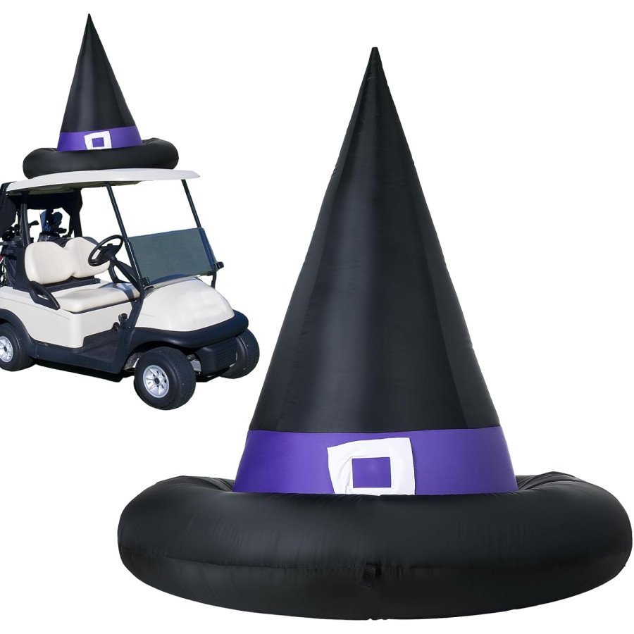 Leyndo 4-Foot Inflatable Witch Hat Golf Cart Roof Decoration — image 1