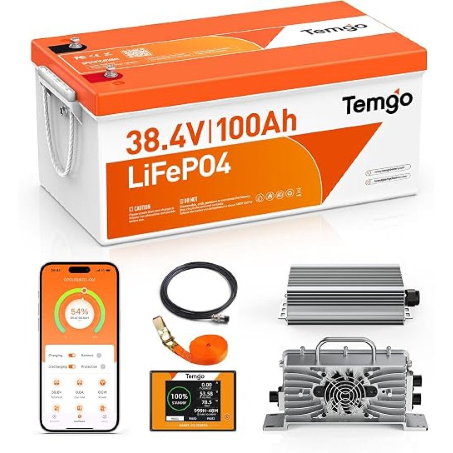 TEMGO 36V 100Ah LiFePO4 Golf Cart Battery — image 1
