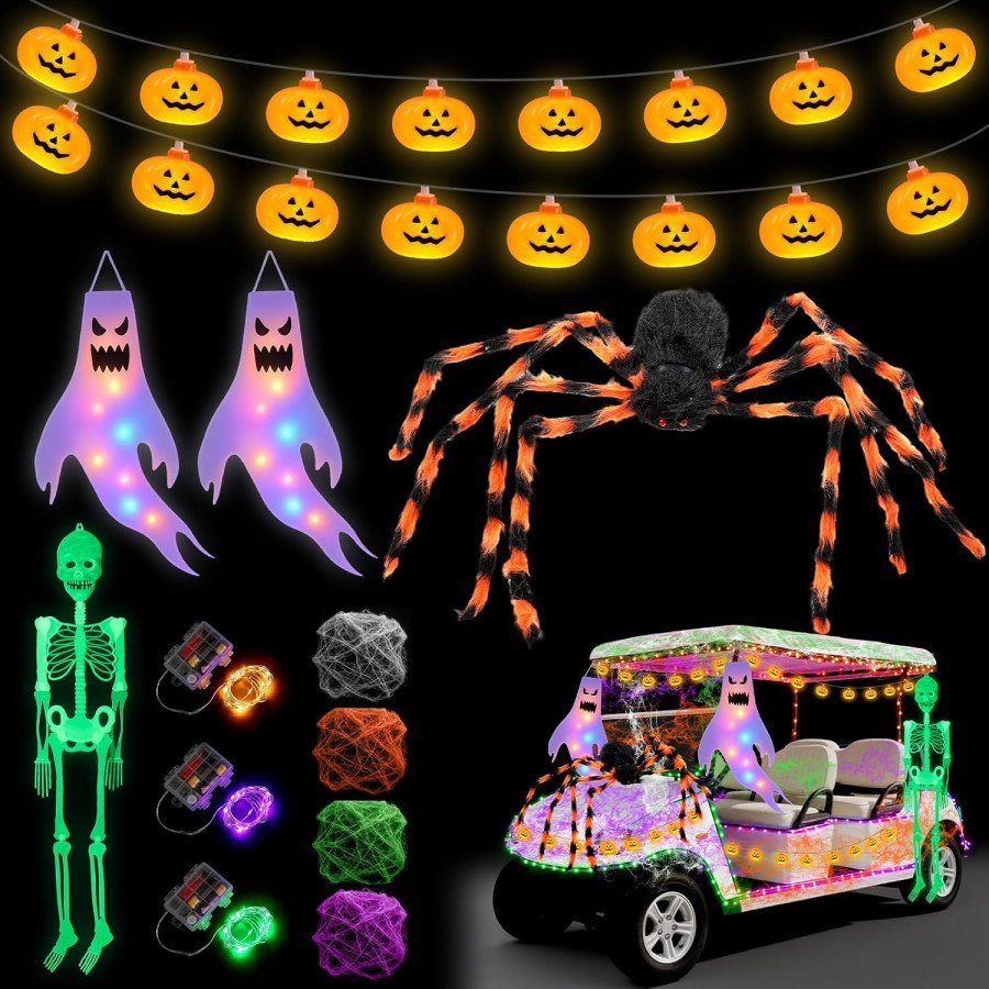 Crowye 12-Piece Glow-in-the-Dark Giant Spider Golf Cart Kit — image 1