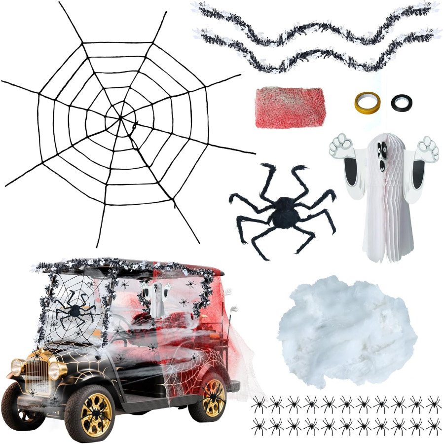 Mqiielle Ghost & Spider Theme Golf Cart Parade Decor Set — image 1