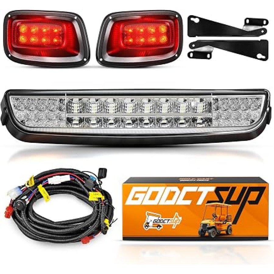 GODCTSUP EZGO TXT LED Light Bar Kit for 1996–2013 Carts, 12V Headlight, Taillights and Wiring Harness — image 1