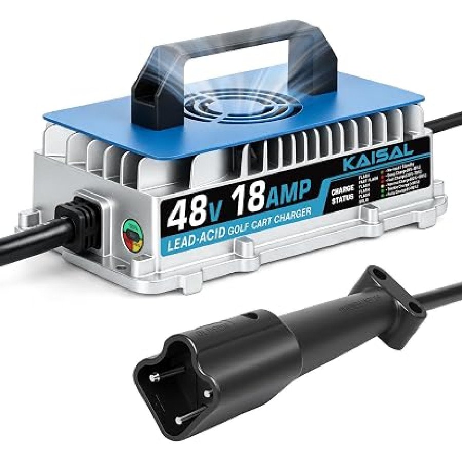 KAISAL 48V 18A Golf Cart Battery Charger for Yamaha G29 Drive and Drive 2, 3-Pin Leaf Plug — image 1