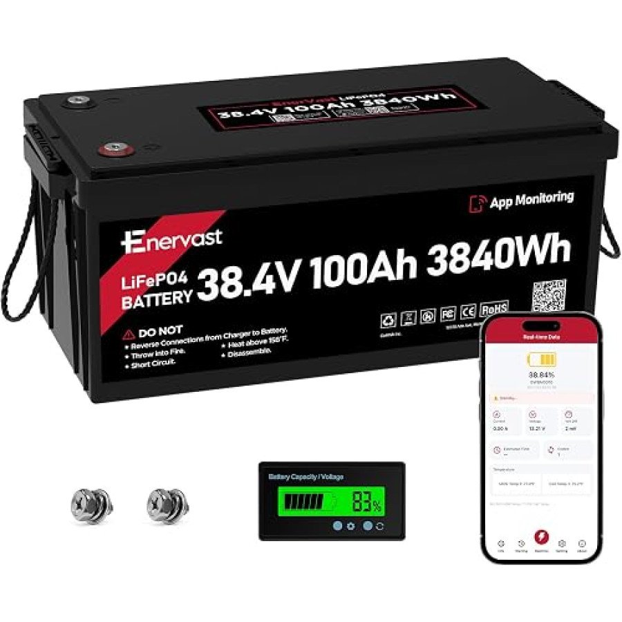 EnerVast 36V 100Ah LiFePO4 Golf Cart Battery — image 1